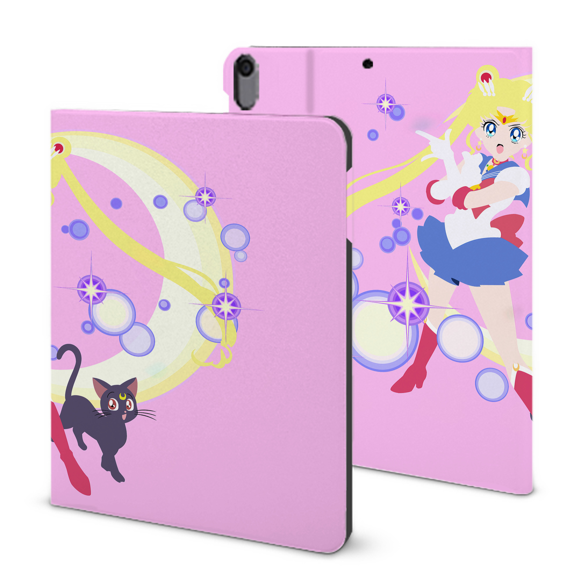 （画像用） 美少女戦士セーラームーン Sailor Moon IPad ケース ブック型 PUレザー TPU 耐衝撃 軽量 薄型 ペン収納なし 全面保護 IPad 各モデル対応